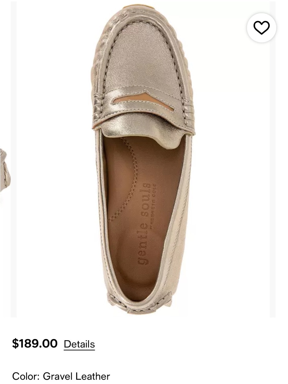 gentle souls Metallic Gold Penny Loafers Flats